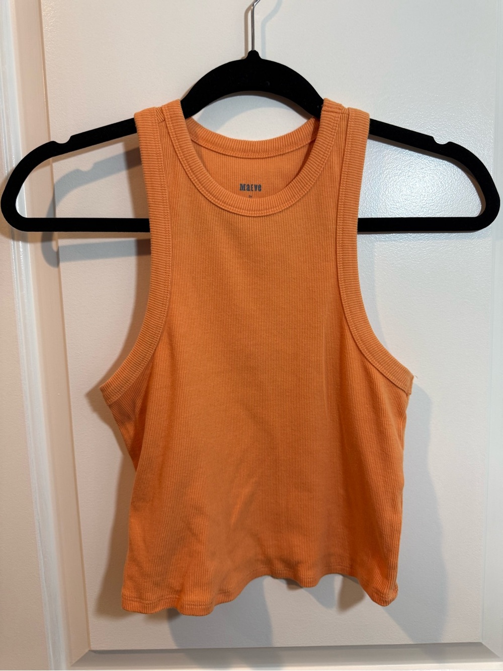 Maeve Ribbed Tank Top in Bright Orange
